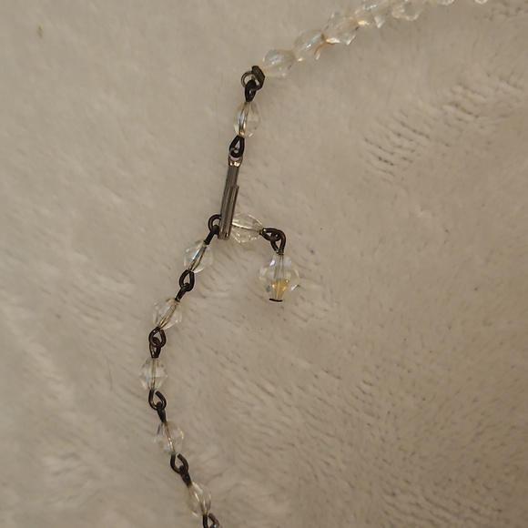 Vintage Aurora Borealis Crystal Bicone Choker Formal Bridal Necklace - Picture 3 of 8